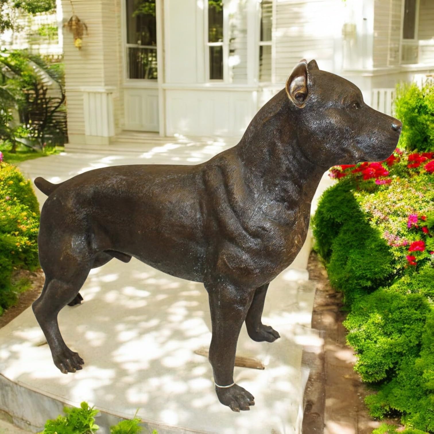 Amazon.com: NIFAO Pit Bull Dog Bronze Statue – Large Animal